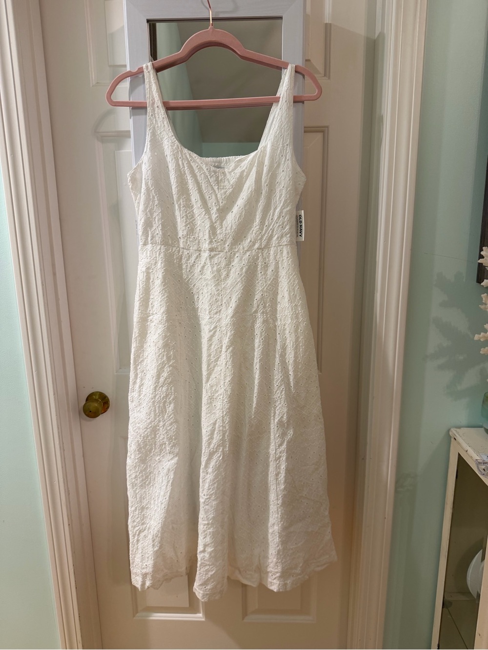 Old Navy White Eyelet Midi Summer Dress